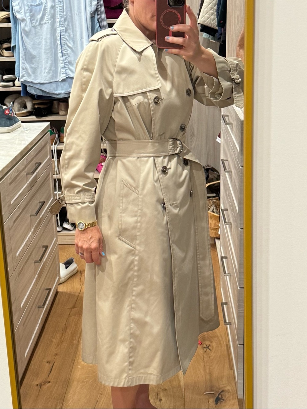 Vintage London Fog Light Beige Trench Coat size 16/XL - Picture 8 of 10